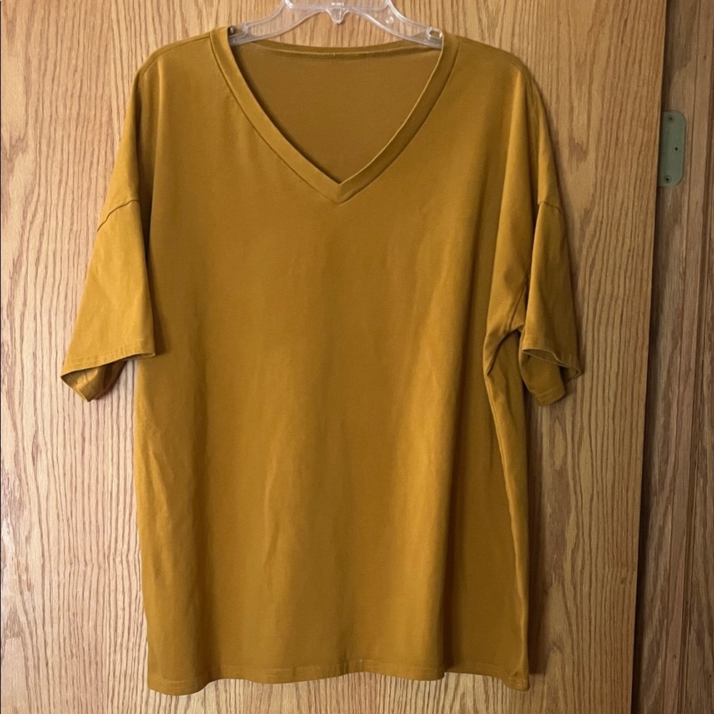 Women's Mustard V-Neck Shirt
